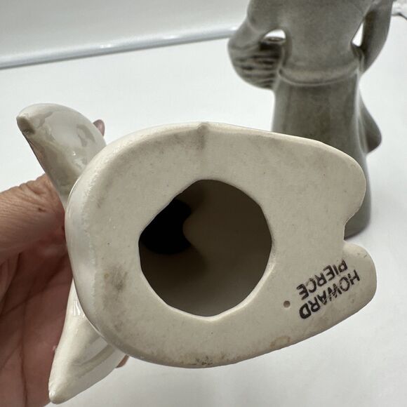 Lot 3 Howard Pierce Woman Basket Figurine 9" Porcelain Girl W Bird Sitting Angel - Picture 9 of 10